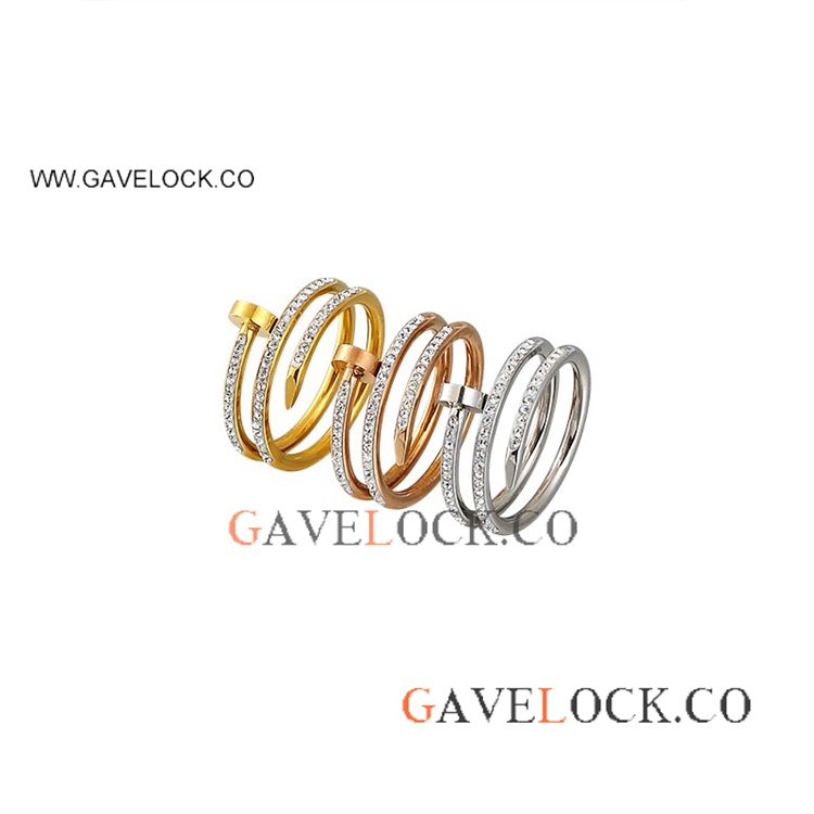 AAA Replica Cartier Double Nail Ring with Diamonds